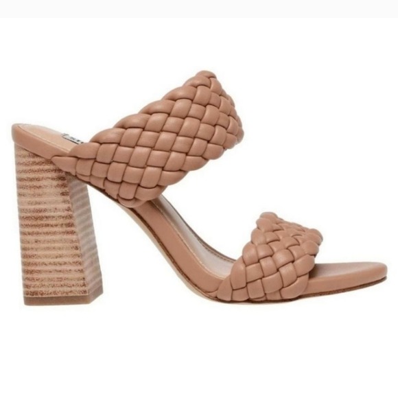 Steve Madden Shoes - 🚨NEW STEVE MADDEN Tielo Tan Woven Double Strap Heeled Sandal Size 9.5